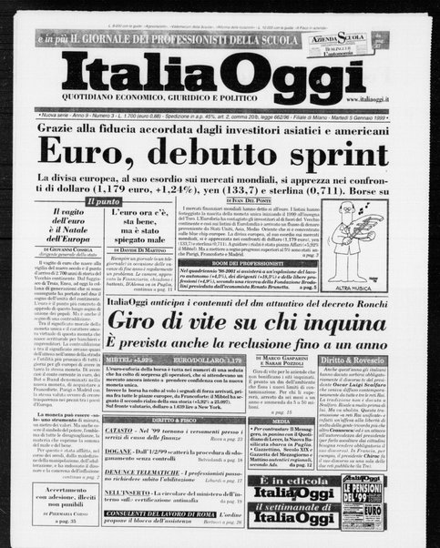 Italia oggi : quotidiano di economia finanza e politica